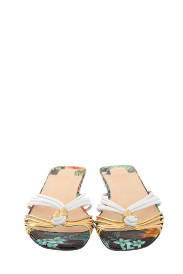 Christian Louboutin Floral Flat Slip On Sandal SZ 39