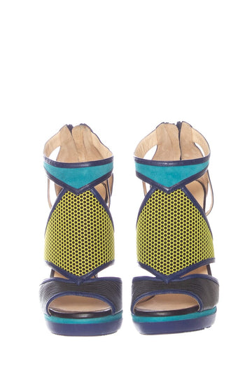 Jimmy Choo Multicolor Mixed Media Heels SZ 36