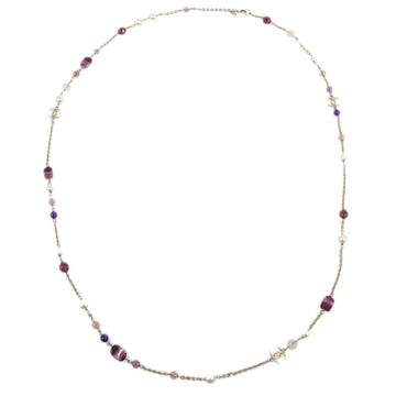 Chanel Stone Artificial Pearl Chain Necklace 07A