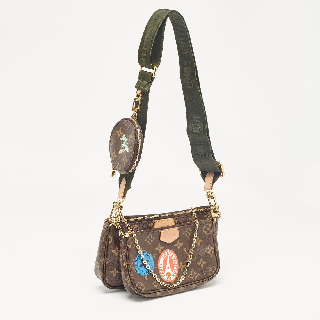 Louis Vuitton Khaki Monogram Canvas My Lv World Tour Multi Pochette Accessoires