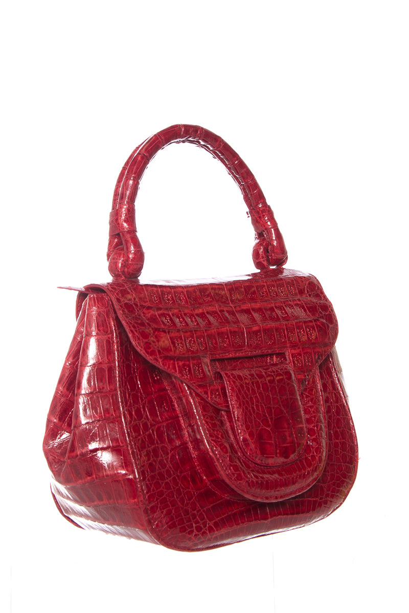 Nancy Gonzalez Red Small Alligator Tote