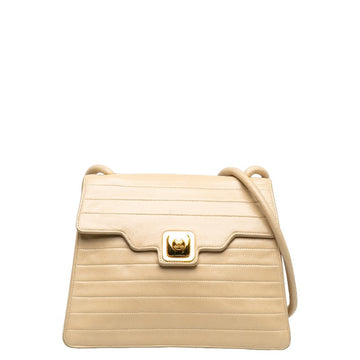 Chanel  Flap Shoulder Bag Lambskin Beige Ladies