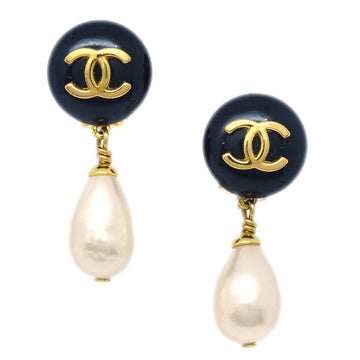 Chanel Dangle Earrings Clip-On Gold 96P