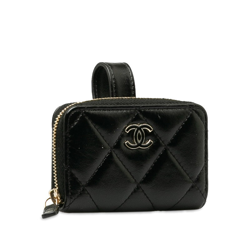 Chanel Matrace Coincase  Cocktail Belt Black Leather  CHANEL