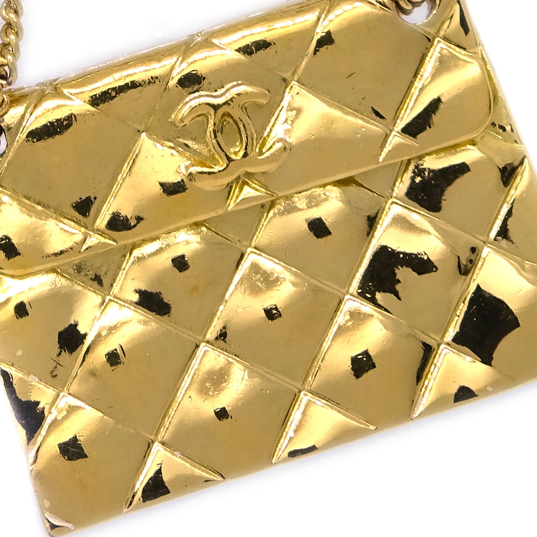 Chanel 1994 Bag Dangle Earrings Clip-On Gold