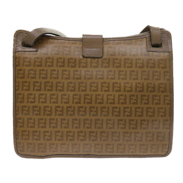 FENDI Zucchino Canvas Shoulder Bag Brown Auth 56785