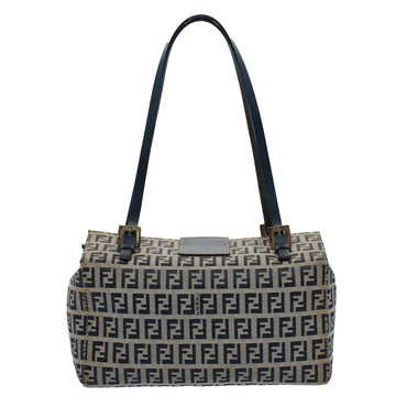 FENDI Zucchino Canvas Hand Bag Navy Auth 56963