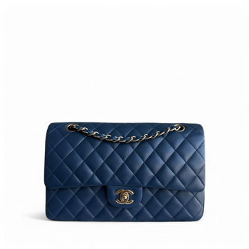 Chanel Classic Flap Medium - 25CM Quilted Lambskin Blue Gold Hardware Series 13