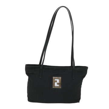 FENDI Zucca Canvas Shoulder Bag Black Auth 57278