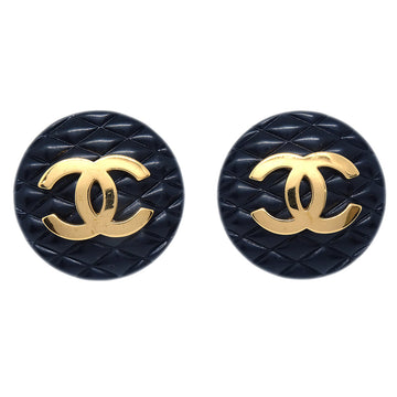 Chanel 1993 Earrings Clip-On Gold Black