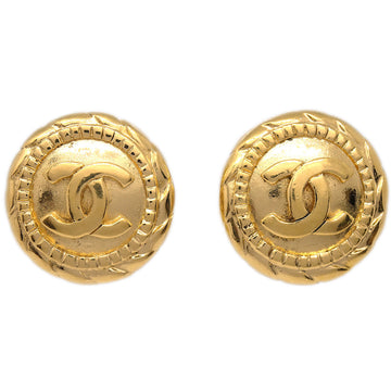 Chanel Gold Button Earrings Clip-On 23