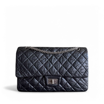 Chanel 2.55 Reissue 227 - Quilted Aged CalBNkin Black Ruthenium Silver Hardware Series 13
