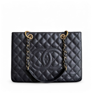 Chanel GST Grand Shopping Tote - Togo/epsom/caviar/clemence/callfskin/cowhide/lambskin Quilted Black Gold Hardware Series 14