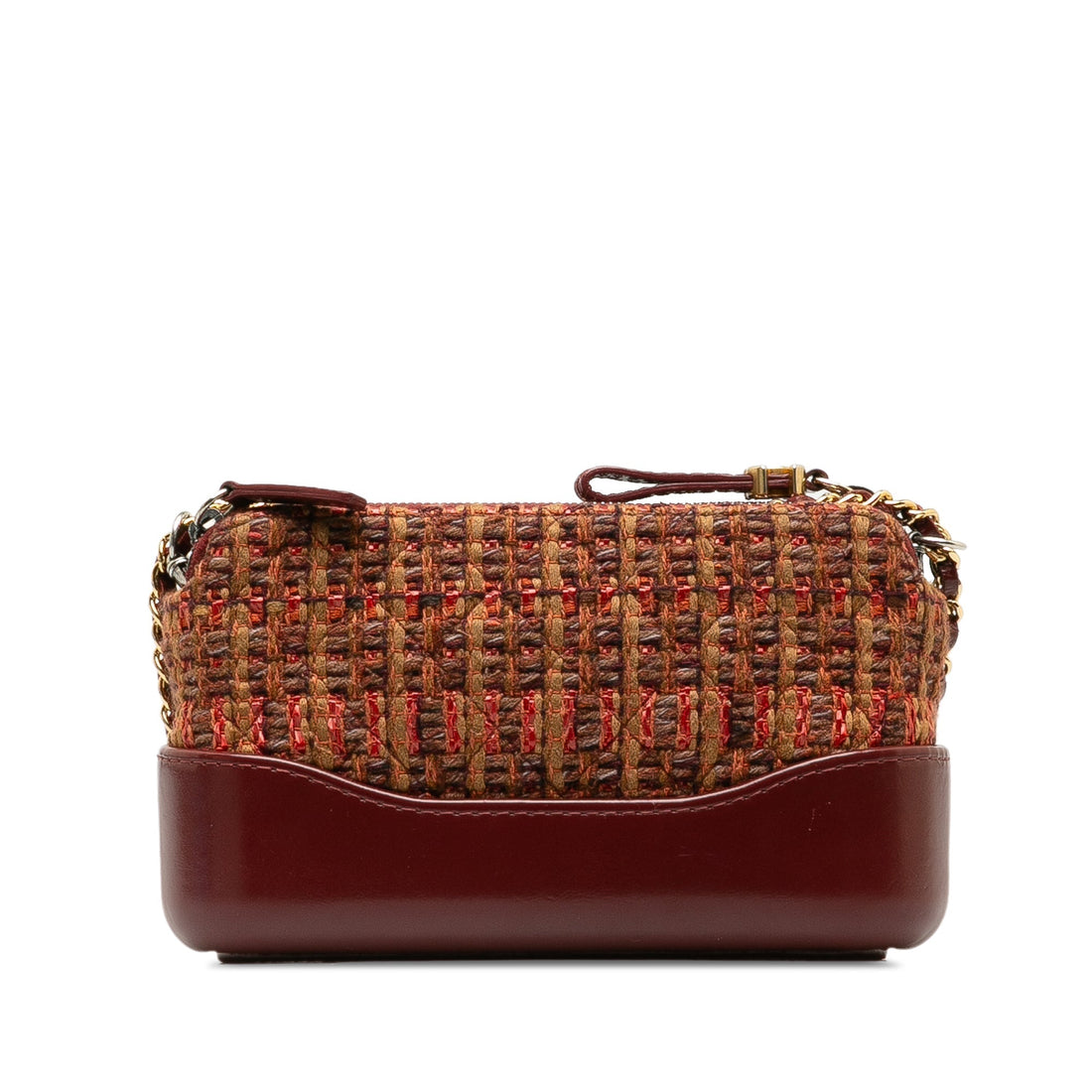 CHANEL Tweed Gabrielle Double Zip Clutch with Chain Crossbody Bag