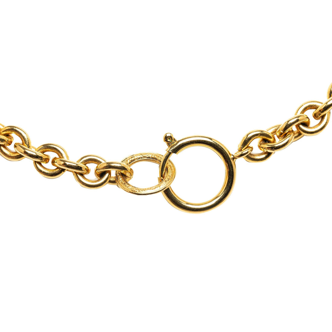CHANEL CC Round Pendant Necklace Costume Necklace