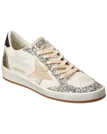 Golden Goose Ballstar Glitter & Leather Sneaker