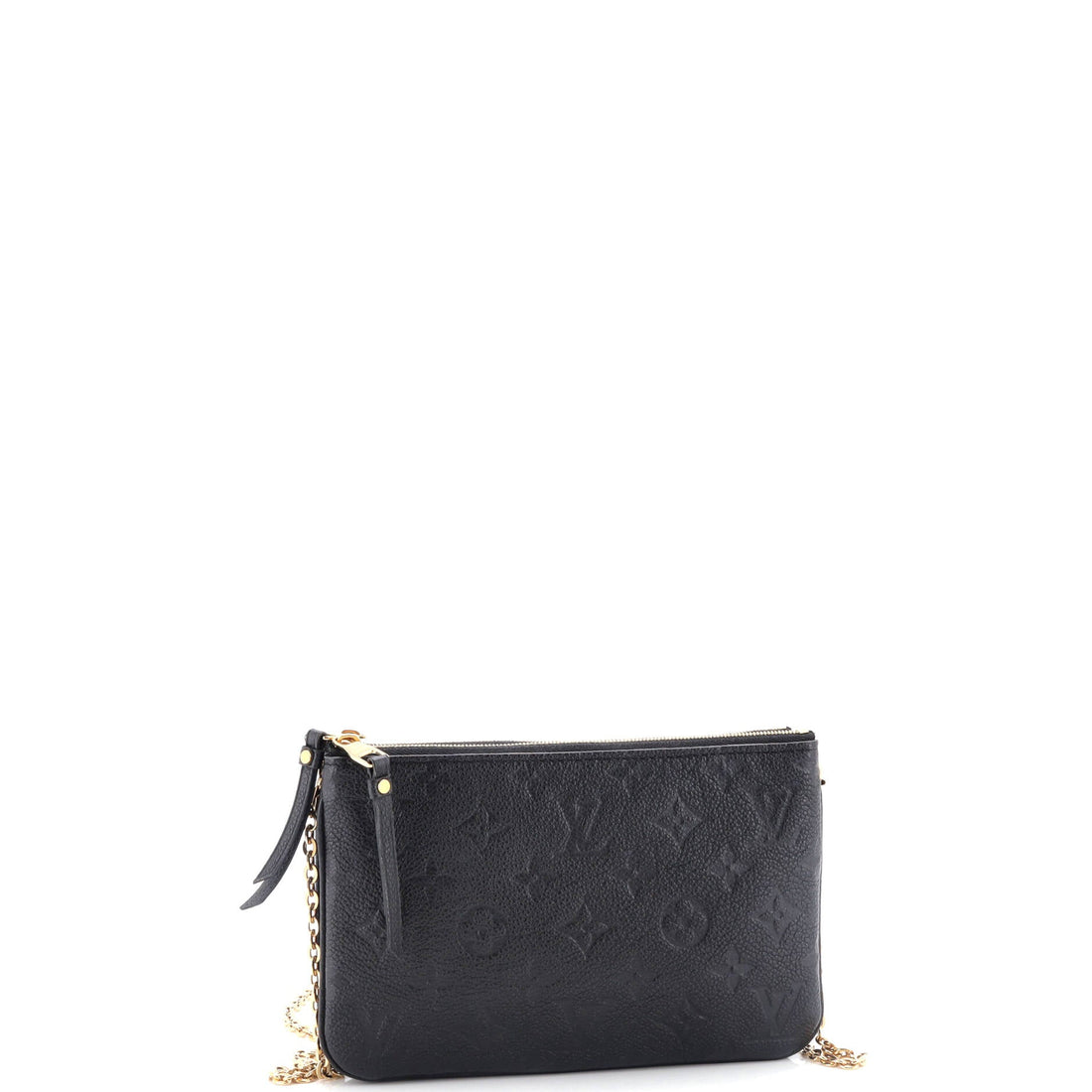 Double Zip Pochette Monogram Empreinte Leather