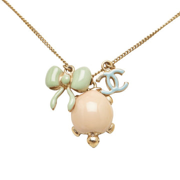 Chanel Cocono mark Ribbon Turtle Turtle Motif  Gold Multicolor Mecca  CHANEL