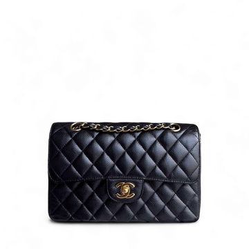 Chanel Classic Flap Small - Togo/epsom/caviar/clemence/callfskin/cowhide/lambskin 23CM Quilted Grained CalBNkin Black Gold Hardware Series 27