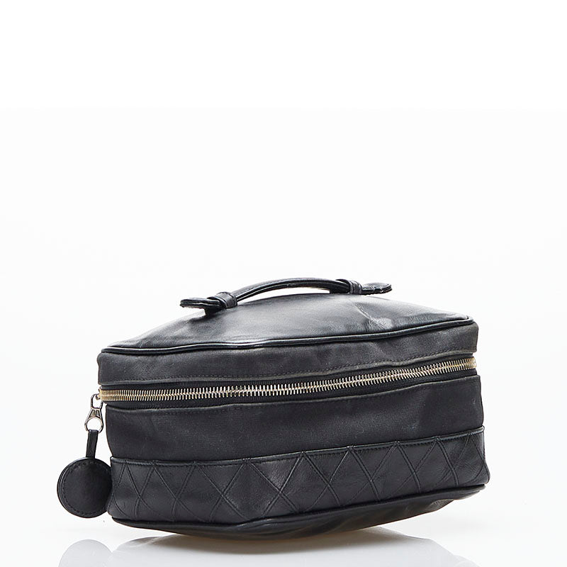 Chanel Cocono mark Vanity Bag Handbag Black Leather  Chanel