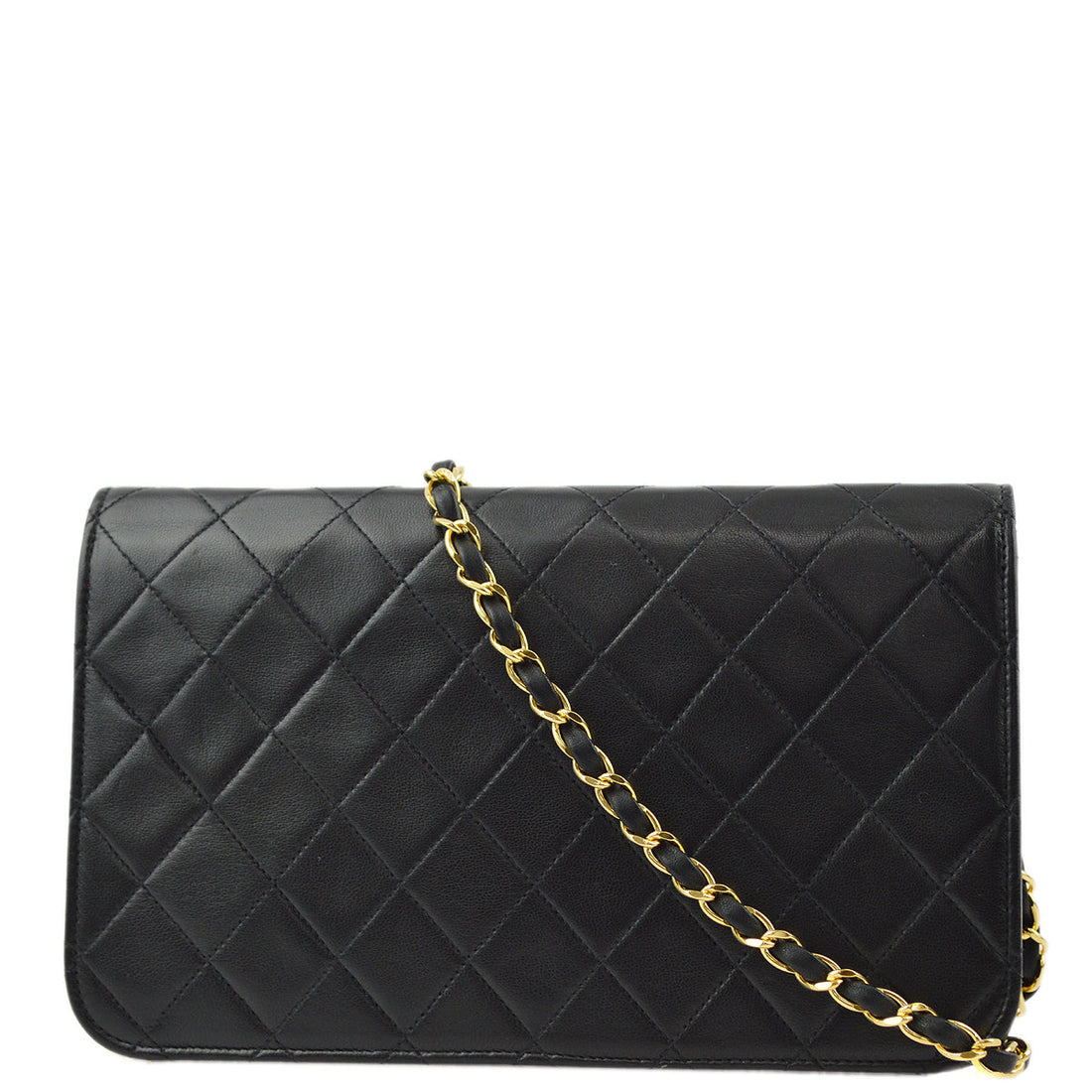 Top Quality Chanel Black Lambskin Pushlock Small Full Flap Shoulder Bag