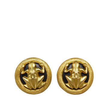 Chanel  Flog Earrings Gold  Ladies