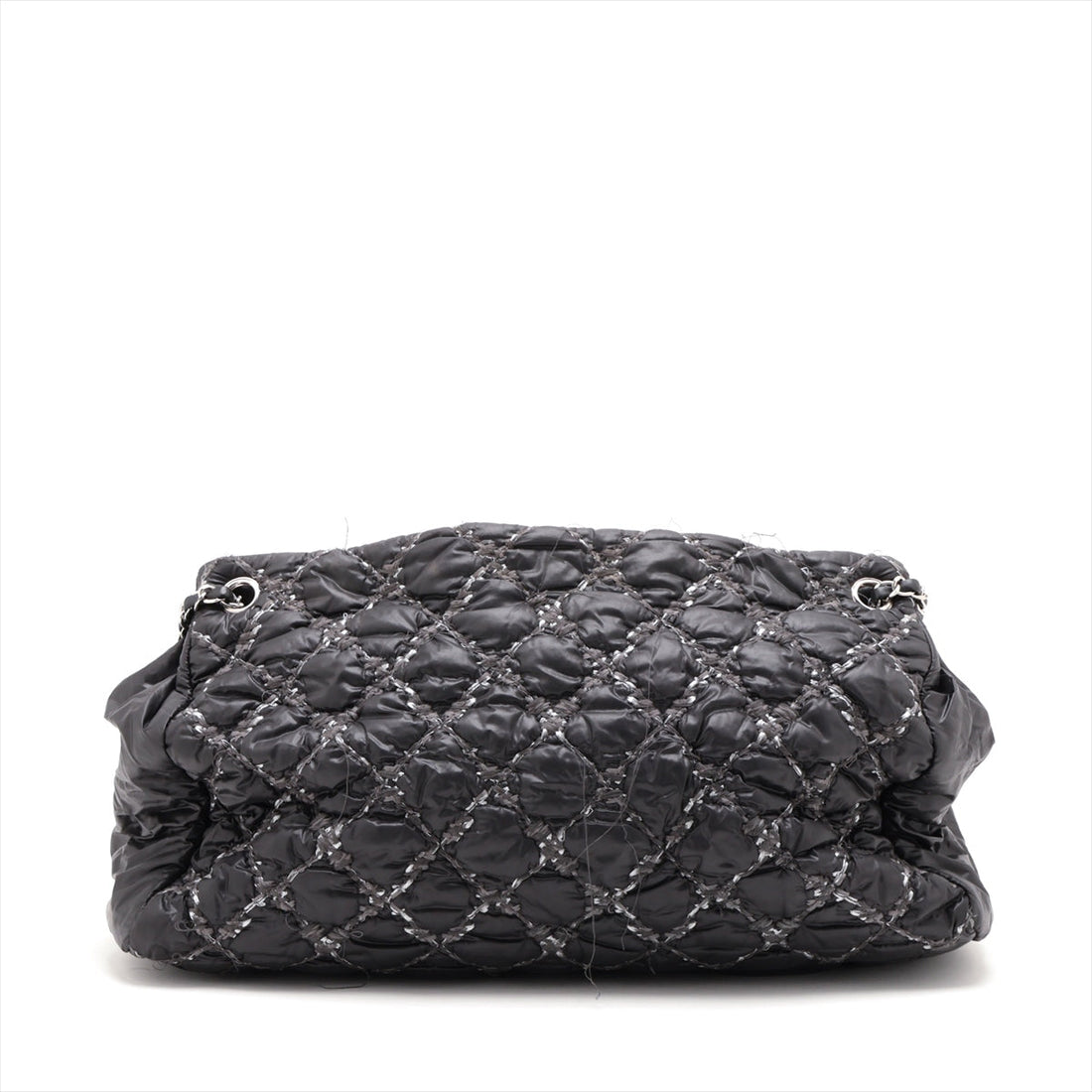 Top Quality Chanel Parivision Nylon Chain Shoulder Bag Black Silver Gold  14th