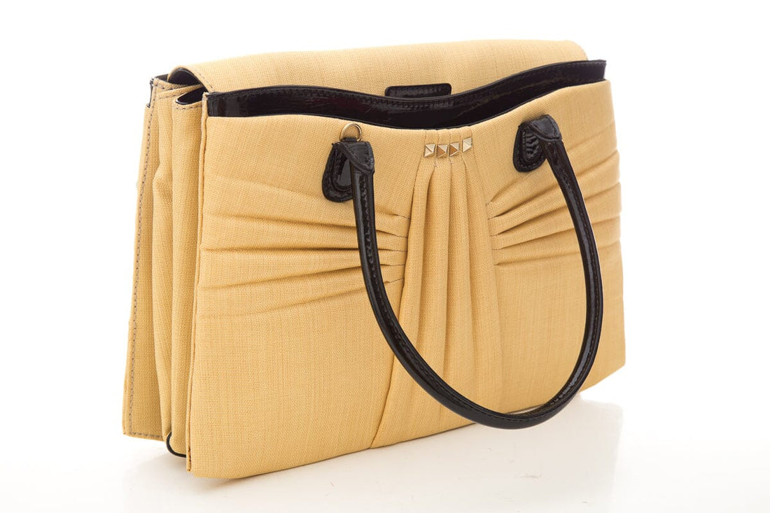Valentino Raffia Black  Leather Shoulder Bag