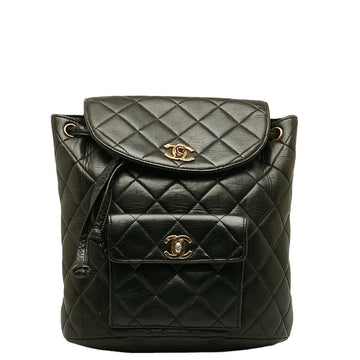 Chanel  Backpack in Lambskin Leather Black Quilted