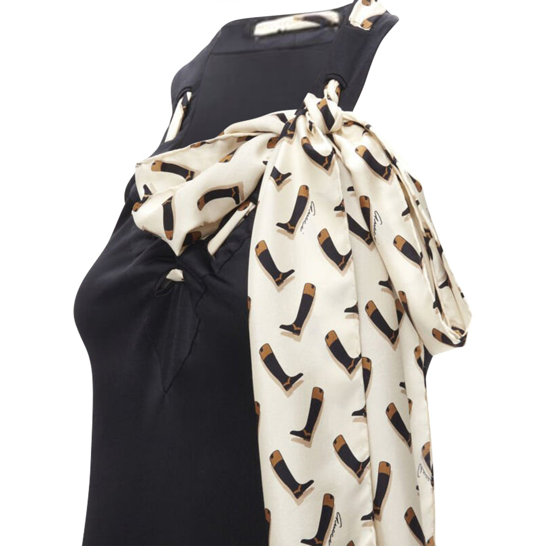 Gucci silk Riding Boot print scarf mini dress