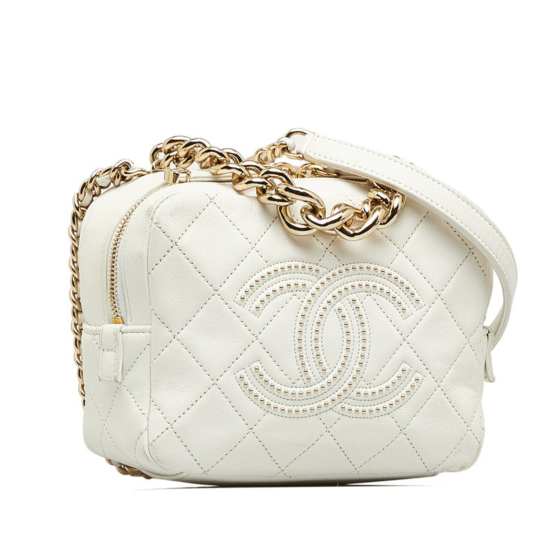 Chanel Matrases Cocono mark tands Chain Handbags Shoulder Bag White   CHANEL