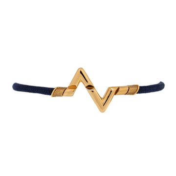 LV Volt Upside Down Bracelet 18K Yellow Gold and Cord
