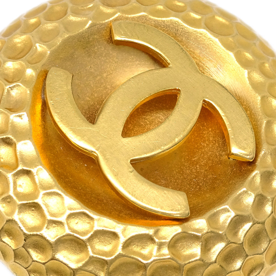Chanel Button Earrings Gold Clip-On 29