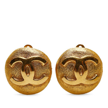 Top Quality Chanel  Coco Mark Round Earrings Gold Plated Women's