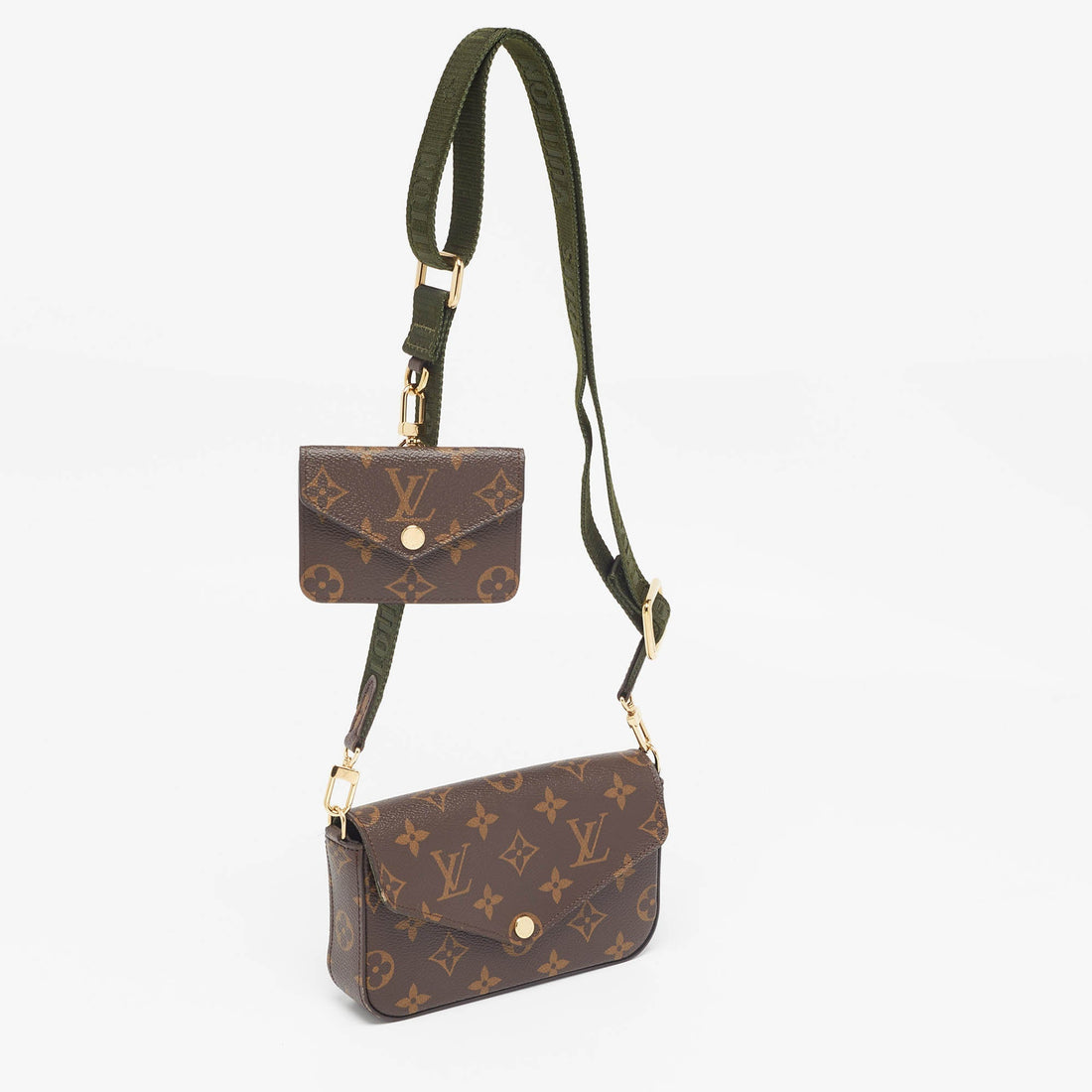 Louis Vuitton Khaki Monogram Canvas F&eacute;licie Strap & Go Bag