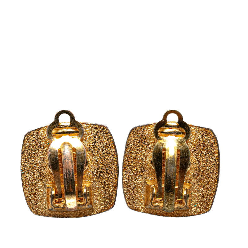 Chanel  Coco Mark Earrings Gold Black
