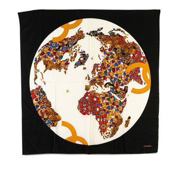 Chanel Silk Scarf with Coco no mark and Jewel Motif