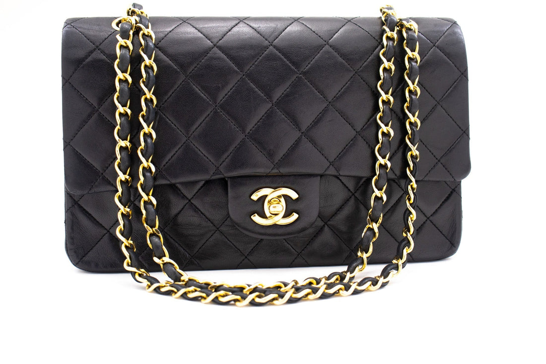 Top Quality Chanel Classic Double New 10" Chain Shoulder Bag Black Lambskin