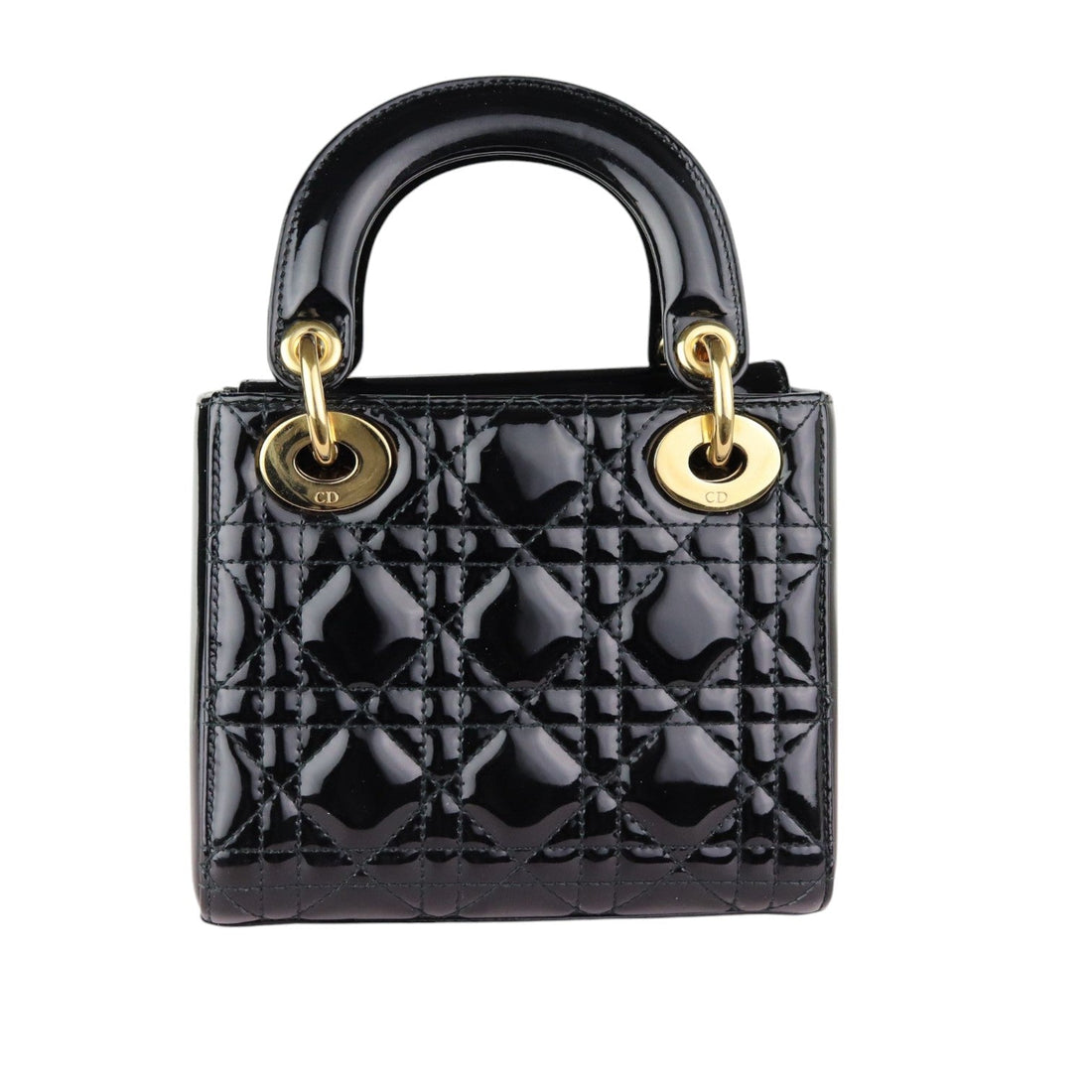 Lady Dior Mini New 1:1 Repl Cannage Black GHW