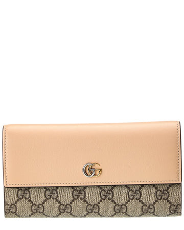 Gucci Marmont GG Supreme Canvas & Leather Continental Wallet