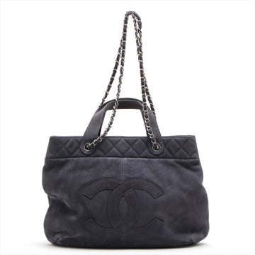 Chanel Coco Suede 2WAY Handbag Pearl Silver  17th