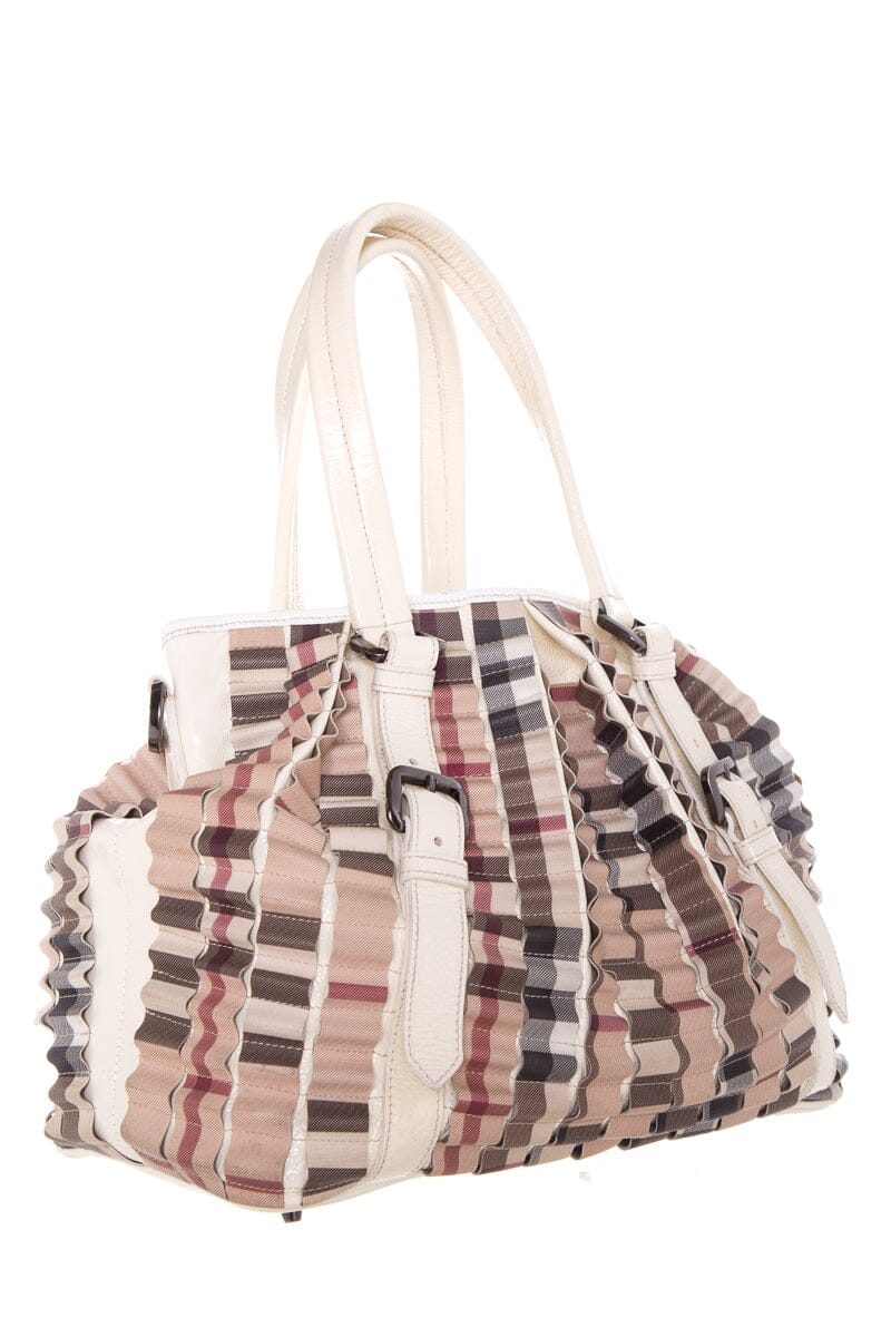 Burberry Cream  Leather Cartridge Novacheck Satchel