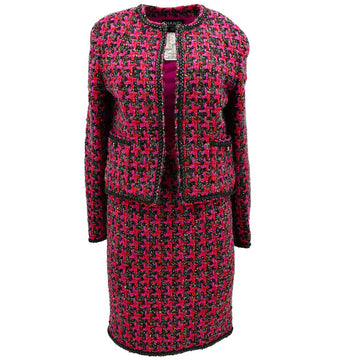 Chanel Setup Suit Jacket Skirt Black