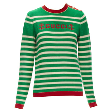 Gucci sailor intarsia embroidery striped sweater