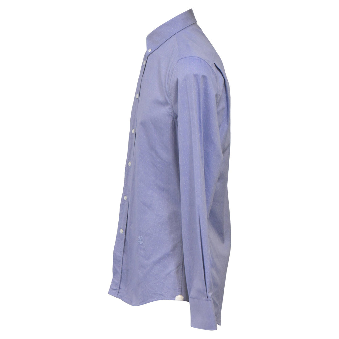 Louis Vuitton Swiss Dot Regular Fit Long Sleeve Shirt in Light Blue Cotton