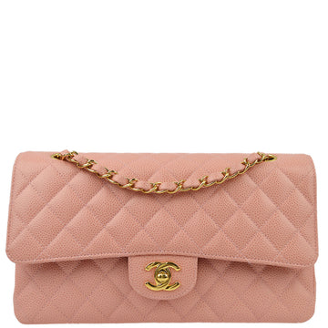 Chanel Pink Caviar Medium Classic Double Flap Shoulder Bag