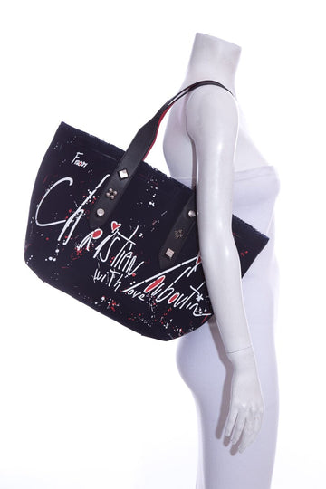 Christian Louboutin Medum Navy Canvas Frangibus Tote Handbag