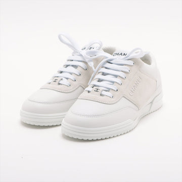 Chanel Coco 24C Leather X  Trainers 35  White G45470 Suedeer