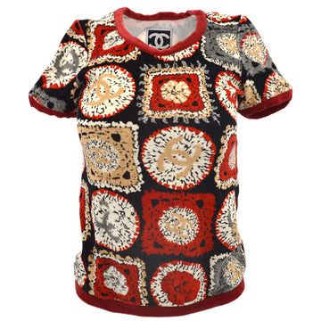 Chanel Short Sleeve Tops Red Black 09P #34