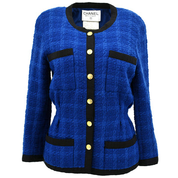 Chanel Single Breasted Jacket Blue 20 #36